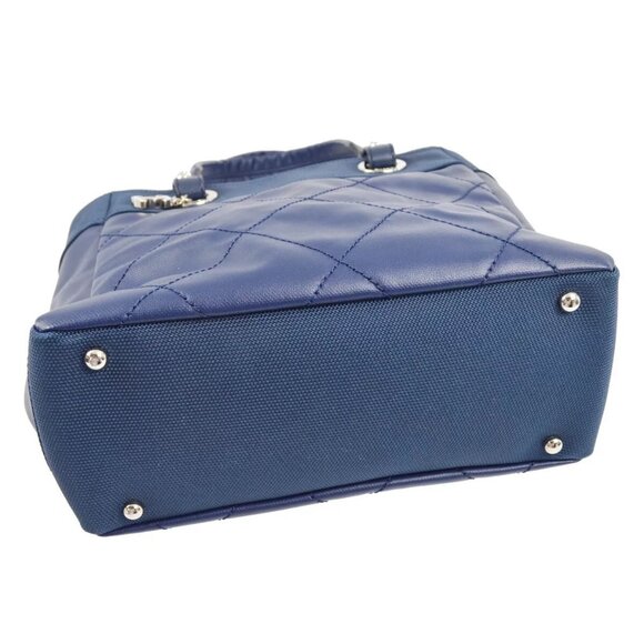 Auth Chanel Blue Coated Canvas Paris-Biarritz Tote PM Handbag - Picture 5 of 15